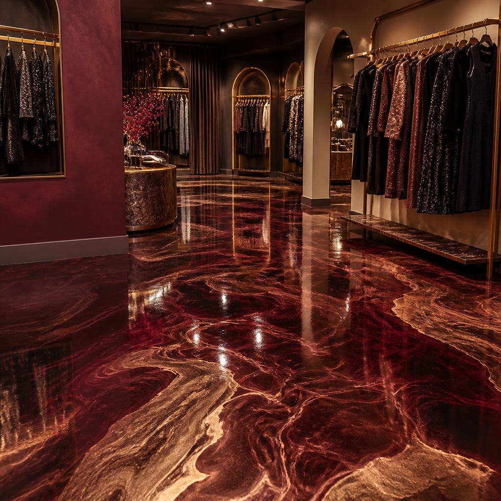 Burgundy & Bronze Metallic Epoxy — Fashion Boutique